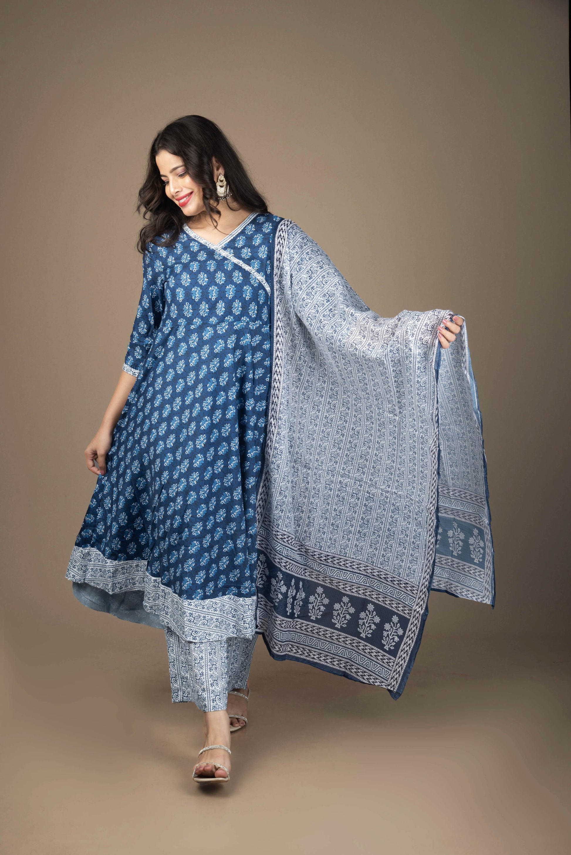 Neelaya – Viscose Anarkali Kurta with Straight Pants & Printed Dupatta | The Nitya Edit