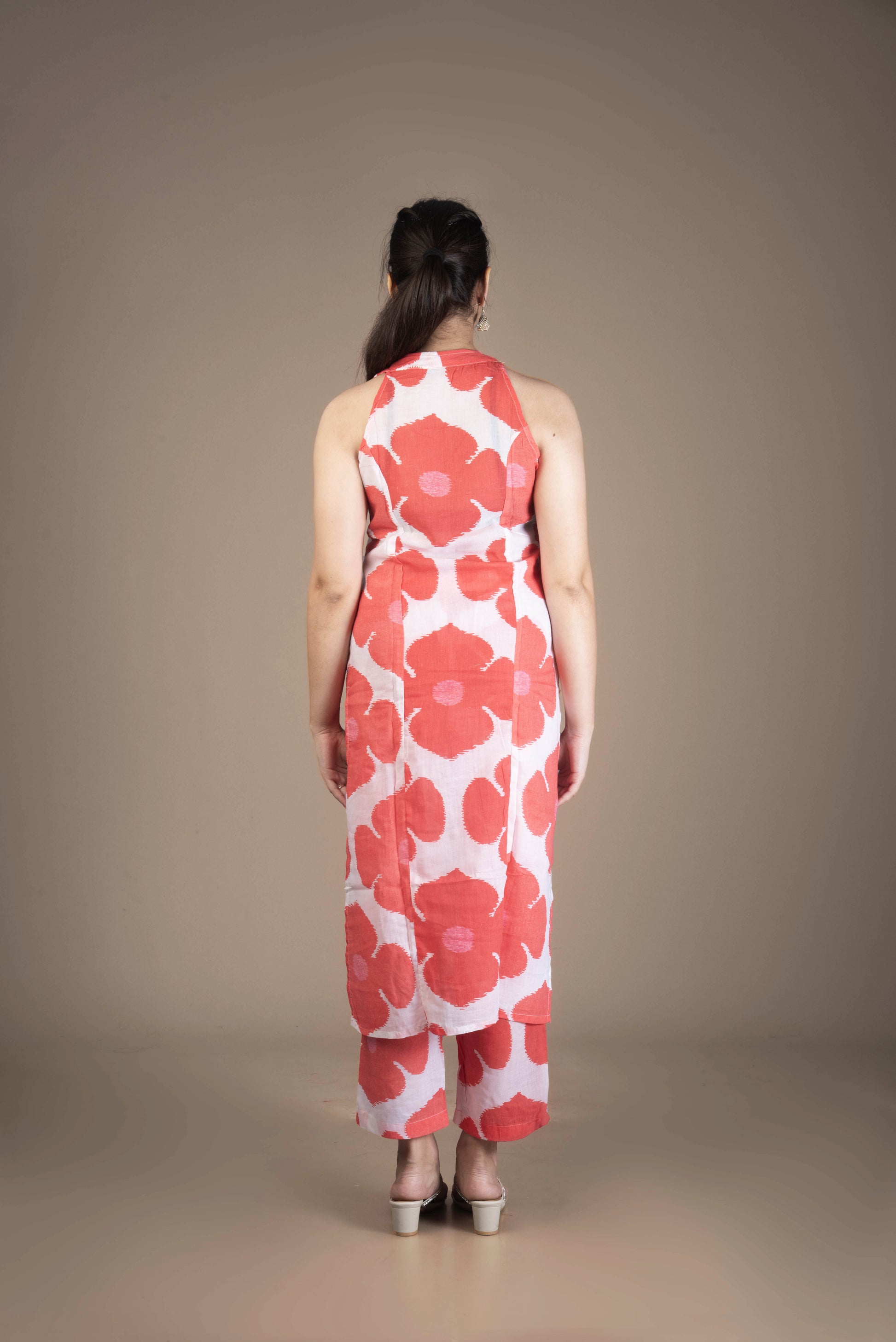 Amaira – Scarlet Bloom Sleeveless Kurta Bottom Set | The Nitya Edit