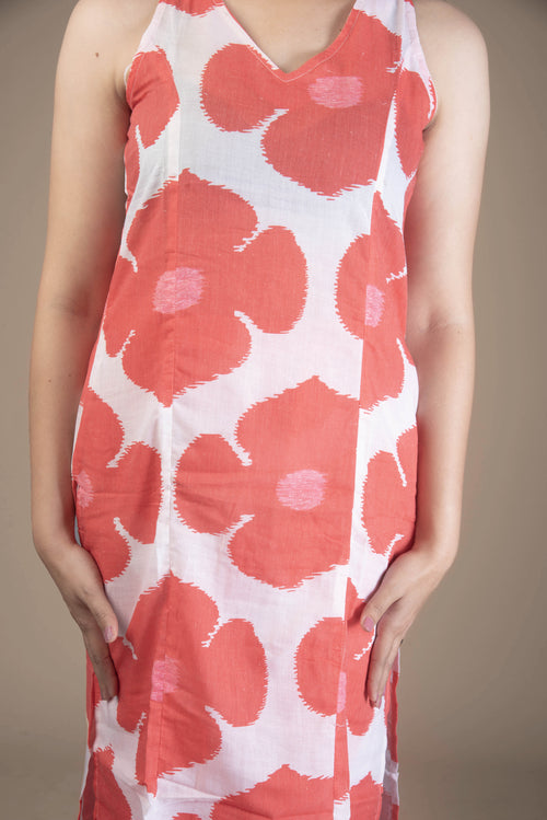 Amaira – Scarlet Bloom Sleeveless Kurta Bottom Set | The Nitya Edit