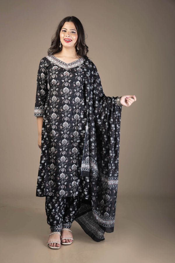Ayana – Black Afghani Suit Set | The Nitya Edit