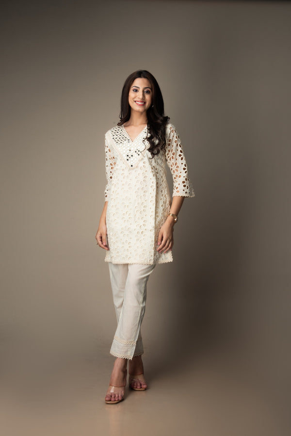 Sitara - Mirror Schiffli Co-ord Set | The Heirloom Edit