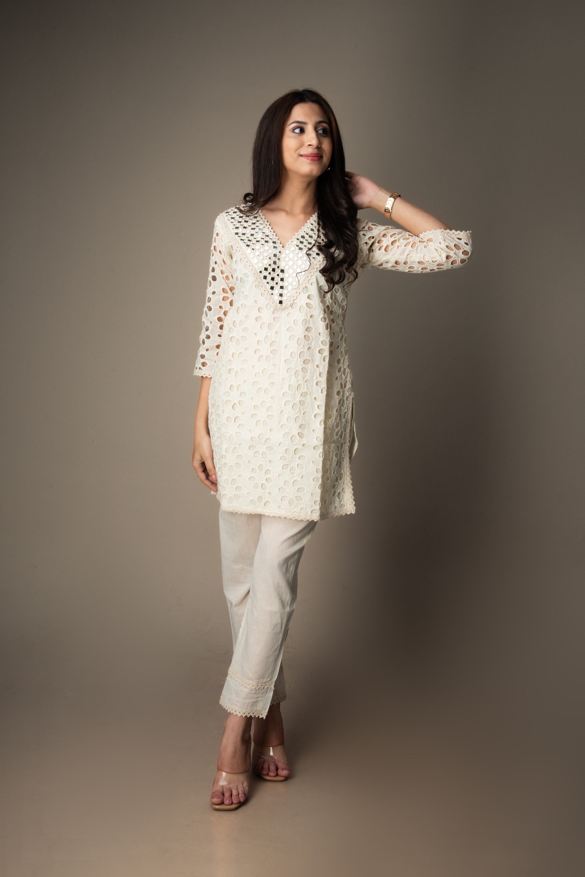 Sitara - Mirror Schiffli Co-ord Set | The Heirloom Edit