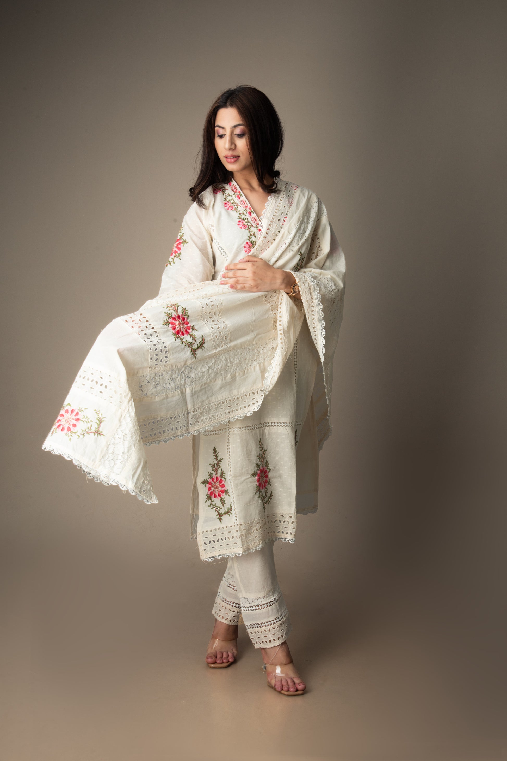 Noorika - Floral Embroidered Suit Set | The Heirloom Edit