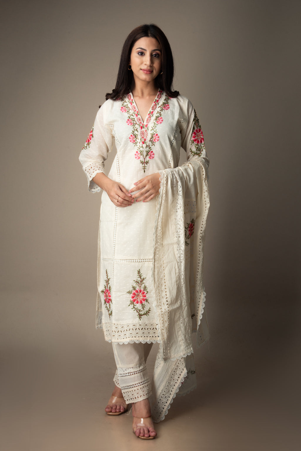 Noorika - Floral Embroidered Suit Set | The Heirloom Edit