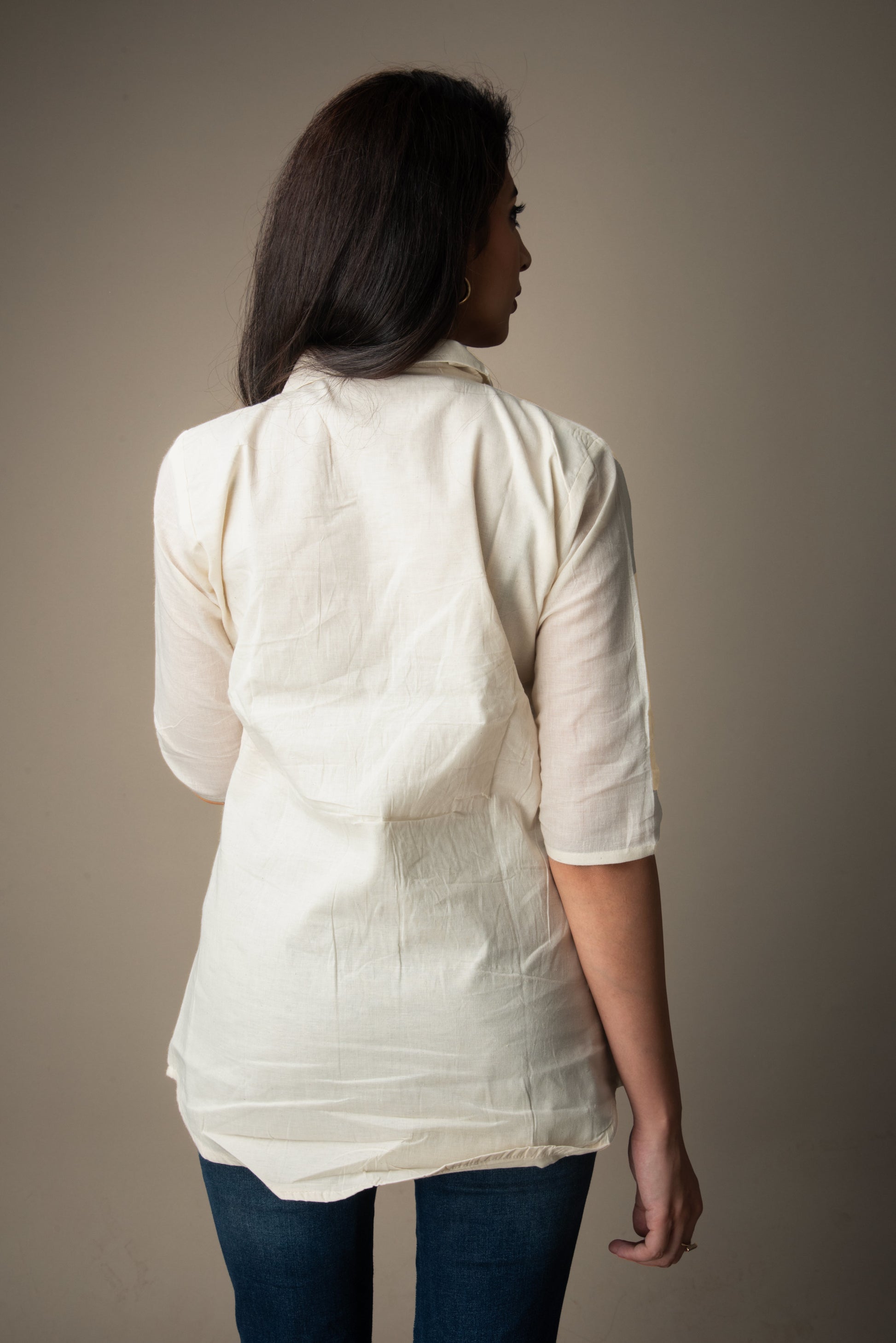 Vidhatri – Embroidered Button-Down Shirt Top | The Nitya Edit