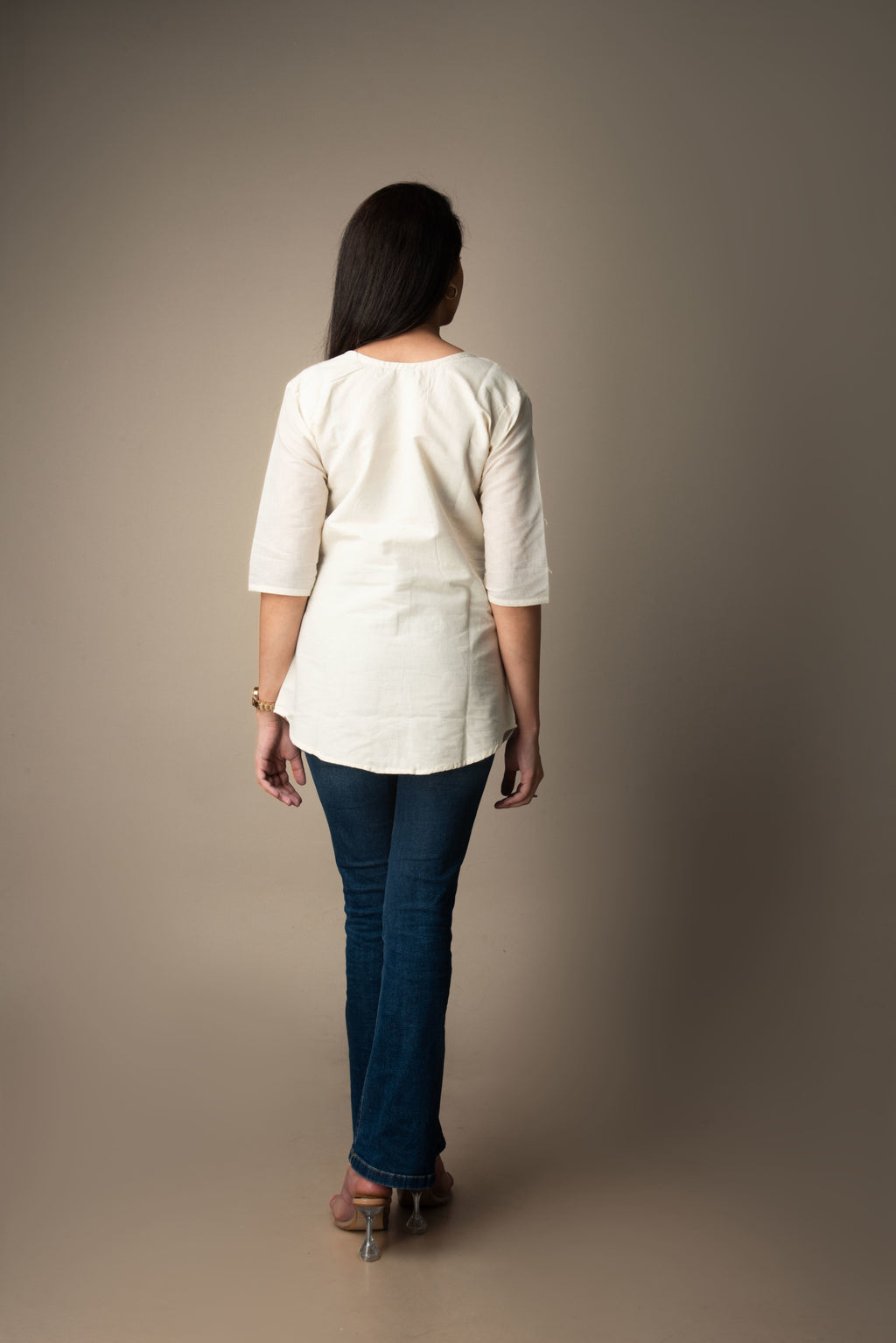 Prerna - Cream Embroidered Top | The Nitya Edit
