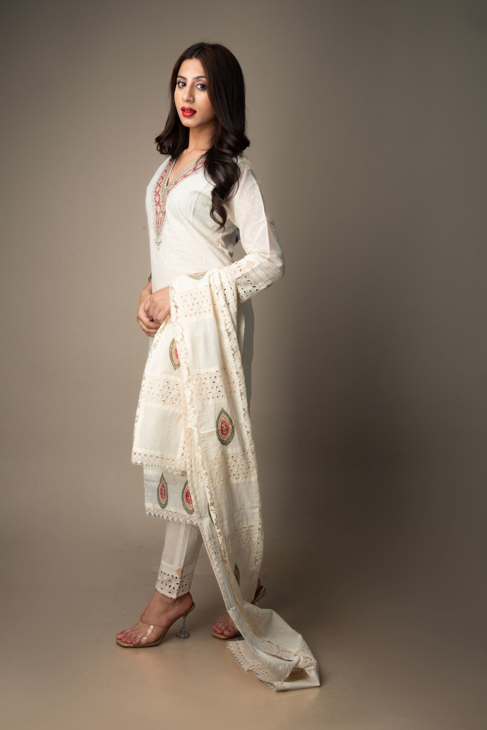 Inaayat – Embroidered Ivory Three-Piece Set | The Heirloom Edit