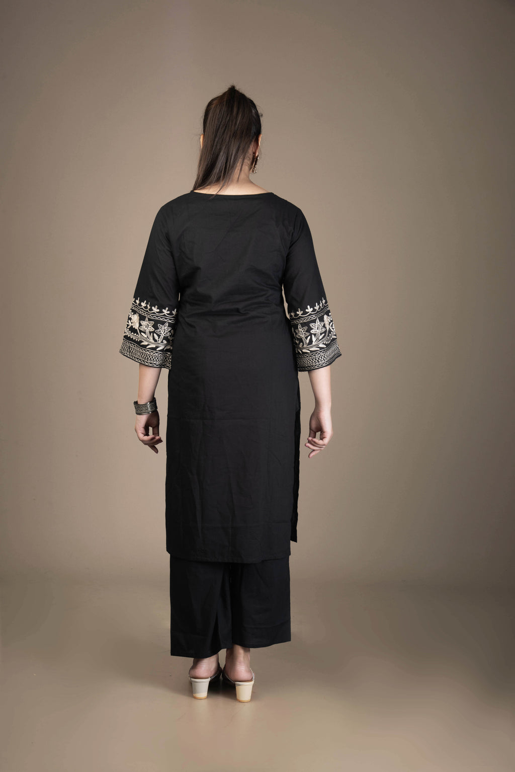 Eshaani – Black Pakistani Suit with Embroidered Accents | The Nitya Edit