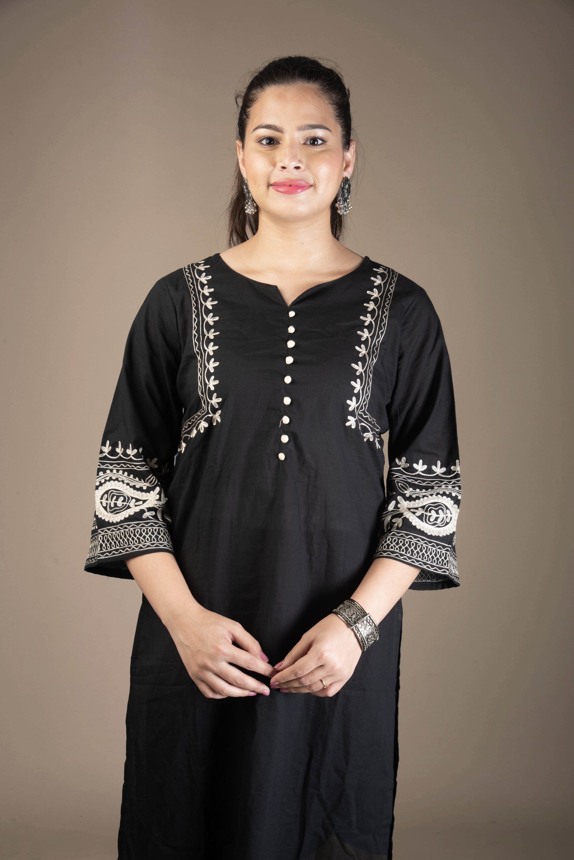 Eshaani – Black Pakistani Suit with Embroidered Accents | The Nitya Edit
