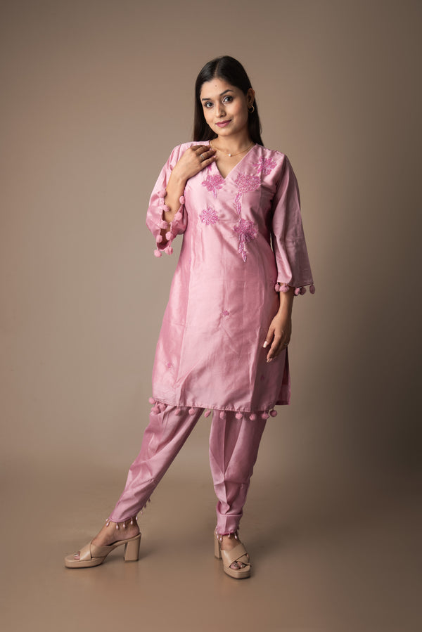 Lavanya – Lavender Chinnon Tulip Pants Co-ord Set | The Utsav Edit