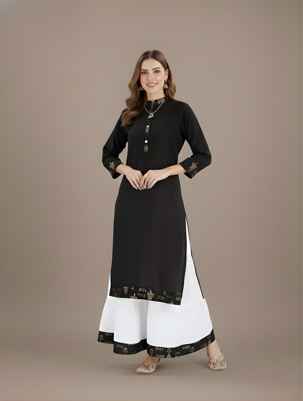 Nirvika – Fearless Monochrome Kurta Set | The Nitya Edit