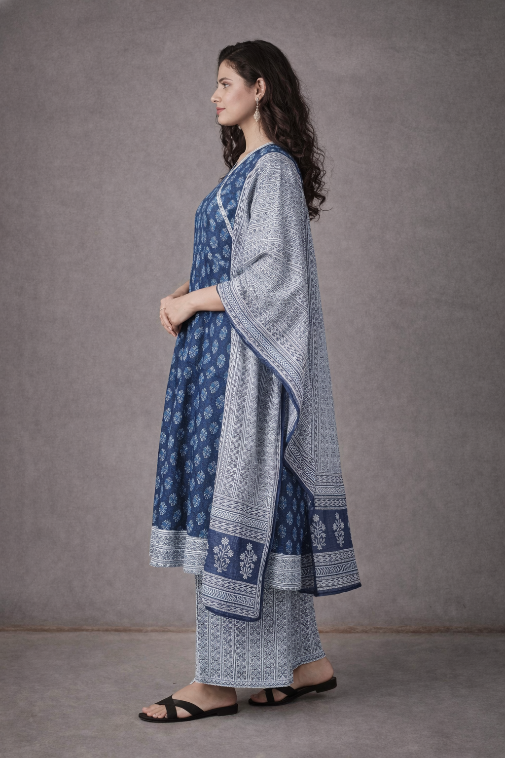 Neelaya – Viscose Anarkali Kurta with Straight Pants & Printed Dupatta | The Nitya Edit